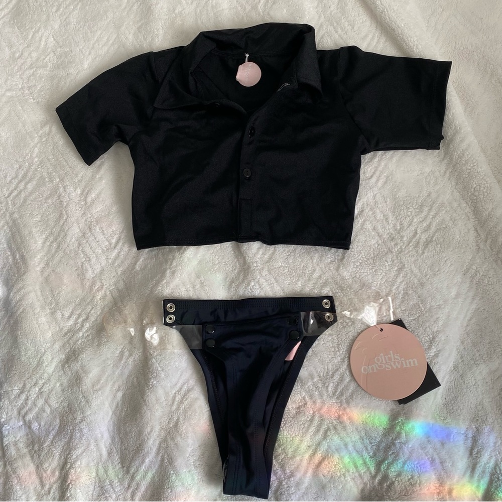 NWT Girls on Swim. Bikini Set w/ Clear straps. Size XS